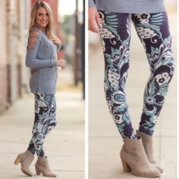 Leggings "Feather In The Wind" blue - Picture 2 of 3
